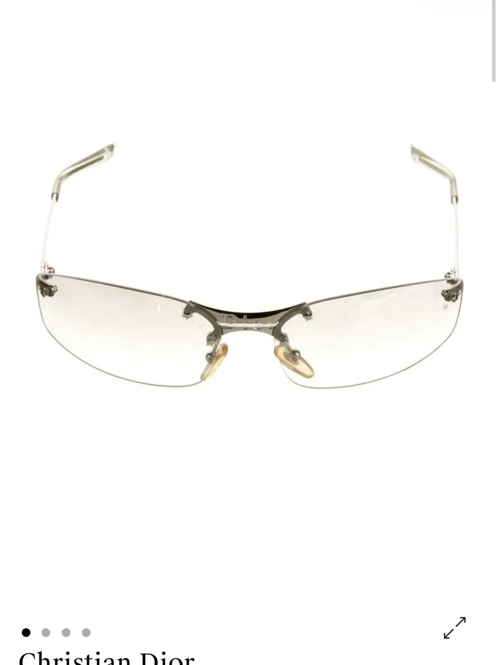 Dior Rimless Clear Lens Women’s Glasses with Silver Temples